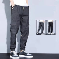Men's Fashion Concise Office Harem Pants Holiday Party Plush Winter Cargo Trousers Classic Thicken Casual Pants Plus Size S-3XL