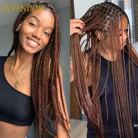 36'' Blonde Synthetic Long Cornrows Box Braided Full Lace Front Wig for Black Women Straight Lace Front Braiding Hair Wig