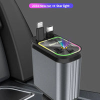 5-in-1 180W Car Fast Charger USB Type-C Power Adapter Retractable Phone Charger With Roof Starlight For IOS Android Phones