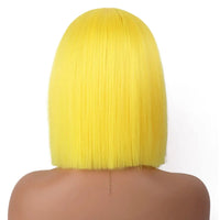 Synthetic Short Straight Bob Wig Middle Part Heat Resistant Synthetic Wigs for Halloween Cosplay Party
