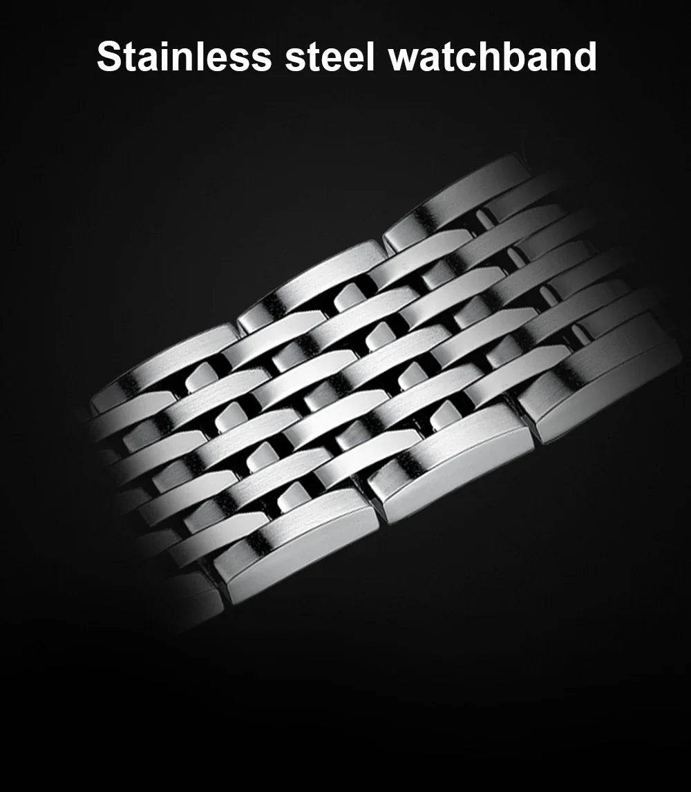 Mens Fashion Mechanical Watches Business Automatic Wristwatch Stainless Steel Luminous Designer Clock Reojes De Hombre New 2023