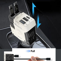 Elough 120W Car Charger Super Fast Flash Charge USB/Type C Multi Port Charger 4 in 1 Expansion Cable