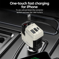 Elough 120W Car Charger Super Fast Flash Charge USB/Type C Multi Port Charger 4 in 1 Expansion Cable
