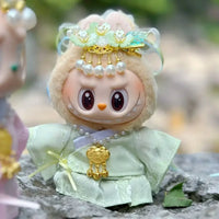 For 15/17cm Labubu Doll Accessories Labubu 3.0 Outfit Korean Traditional Style Dress Set with Hair Clip Doll Clothes