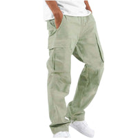 2025new men's workwear pants, European and American men's loose straight casual pants, men's workwear pocket pants