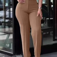 Women's Pants Spring Autumn High Waist Straight Leg Work Pants New Fashion  Solid Long Pants Slim Fit Elegant Pants Female