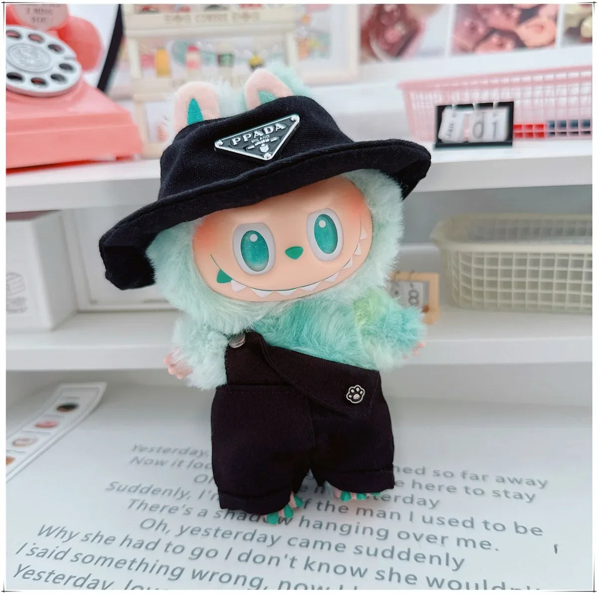 Para 15-17cm Labubu V1 V2 Idol muñeca traje sombrero monos ropa regalo Mini ropa de muñeca de peluche accesorios de atuendo