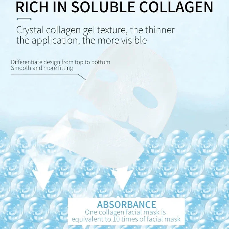 5pcs Collagen Sleeping Mask Set Hydrating Moisturizing Whitening Translucent Thin Smooth Tender Skin Nighttime Facial Care