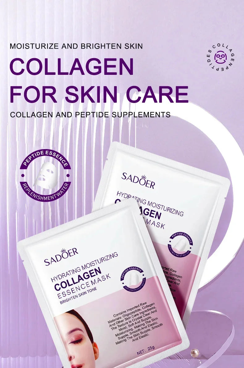 Collagen Anti Wrinkle Facial Mask Anti Aging Fade Fine Lines Firm Skin Moisturizing Brightening Smooth SkinCare Korean Cosmetics
