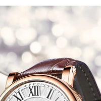 Fashion Mens Watches Top Brand Luxury Genuine Leather Strap Quartz Men's Watch Business Casual Date Chronograph Watch Men