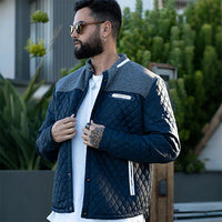 Men's Jackets Winter Warm Bomber Quilted Coat Lightweight Business Casual Button Down Clothing Waterproof Warm Jackets US Size