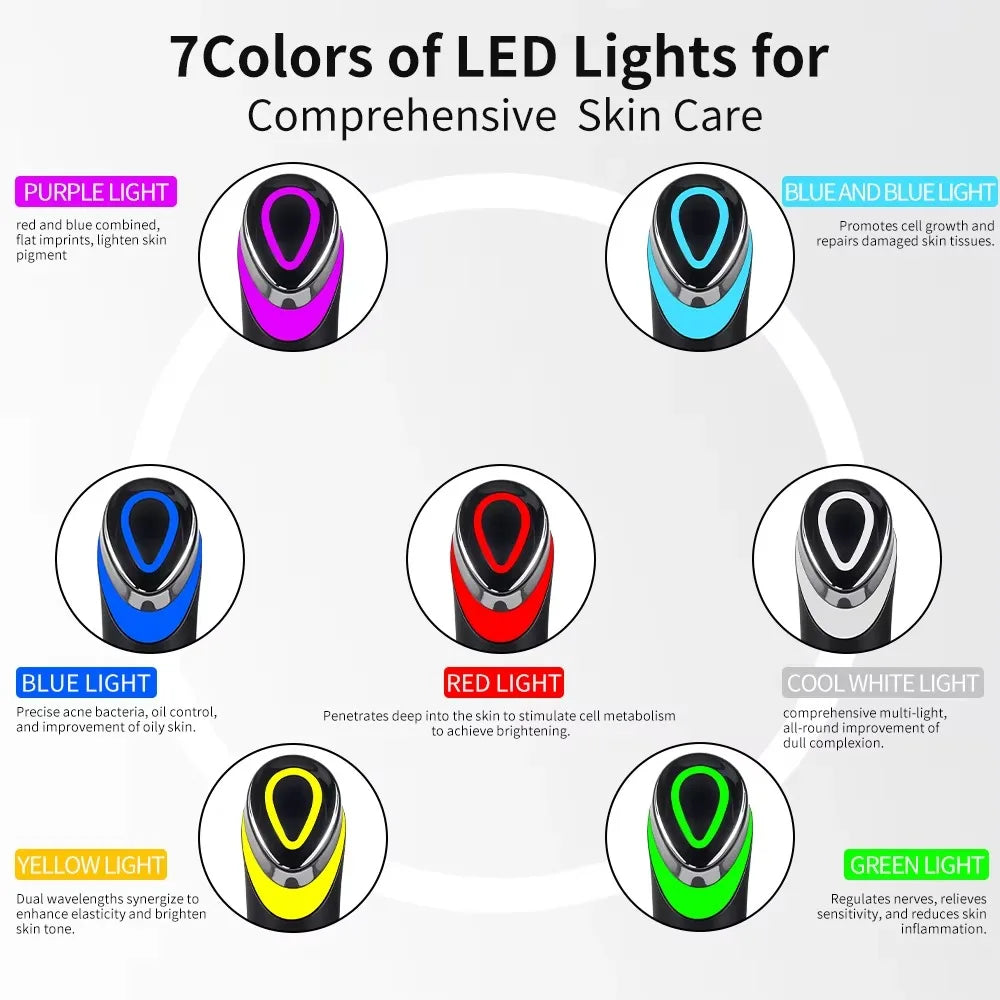 7 Colors Age-R Booster Pro Facial Skin Care Anti Wrinkle Beauty Device EMS Microcurrent Lift Massager Home Use Beauty Skin Care