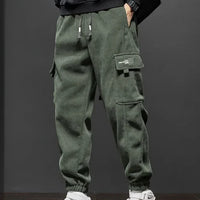 Spring Autumn New Style Elastic Waist Casual Pants for Men Stretch Straight Drawstring Harem Jogging Sports Long Pants Male