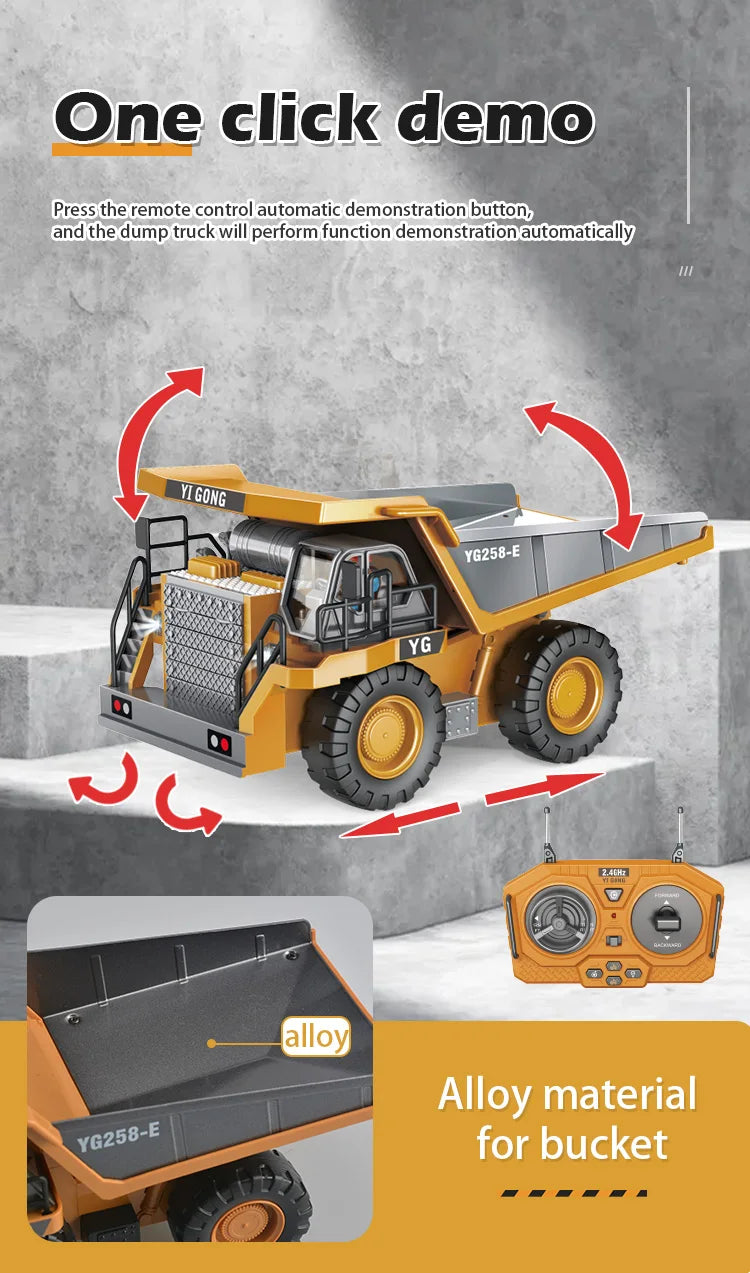 RC Car Children Toys Remote Control Car Toys For Boys Radio Control Excavator Dump Truck Bulldozer Electric car Kids Toys Gift