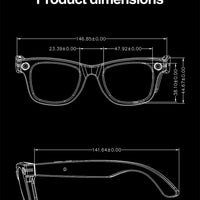 AI Smart Glasses with HD Camera for Photos Videos Hands-Free Vlog Recording Camera Glasses Audio for Driving Outdoor Sunglasses