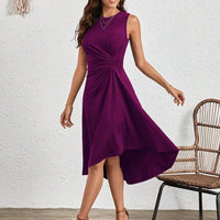 Summer New Women's Dress Fashion Sexy Slim Sleeveless A-line Dress Elegant Simple Office Red Korean Midi Dress For Female Party