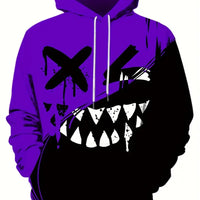 Men's Creative Smiling Face Pattern Printed Hoodie Fashionable Men's Trendy Hoodie Casual Design Hoodie With Pocket Streetwear