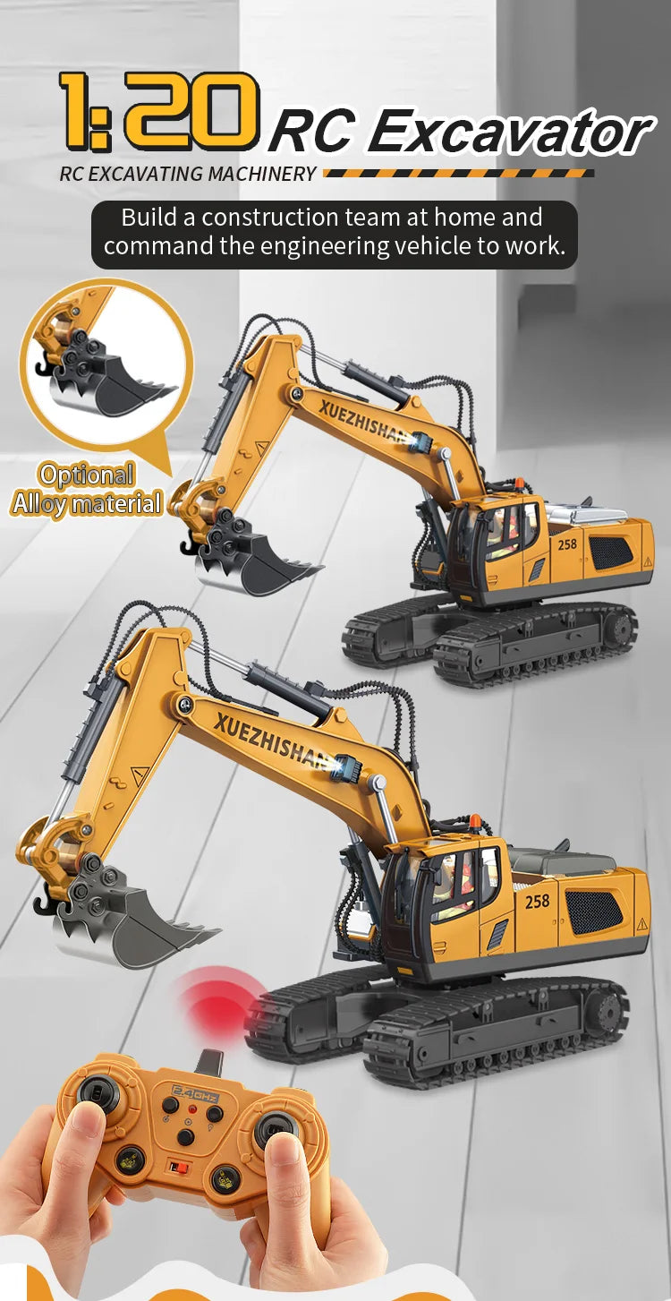 RC Car Children Toys Remote Control Car Toys For Boys Radio Control Excavator Dump Truck Bulldozer Electric car Kids Toys Gift