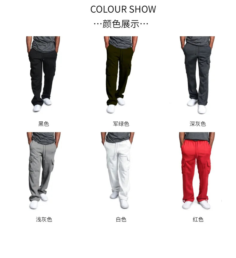 Men Cargo Loose Pants Spring Summer Male Retro Vintage Full Loose Wide Leg Pant LXDZ-ZL-5