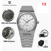 PAGANI DESIGN 2025 New Thin 7mm Fashion Men Quartz Watch V2 Stainless Steel Sapphire 10Bar Waterproof  C3 reloj hombre