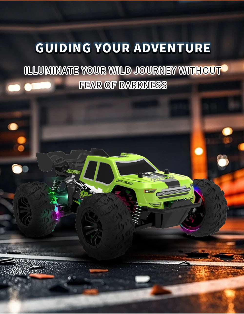 Rc Car High Speed with Light 2.4G Remote Control Racing Car Vehicle Truck 20KM/H Off-Road Climbing RC Toys for Kids Gift