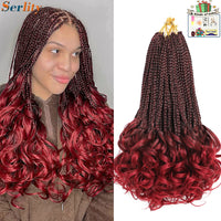 French Curl Crochet Braids 14 Inch Kid-Friendly Goddess Box Braids with Bouncy Curly Ends French Curls Braiding Hair for Women