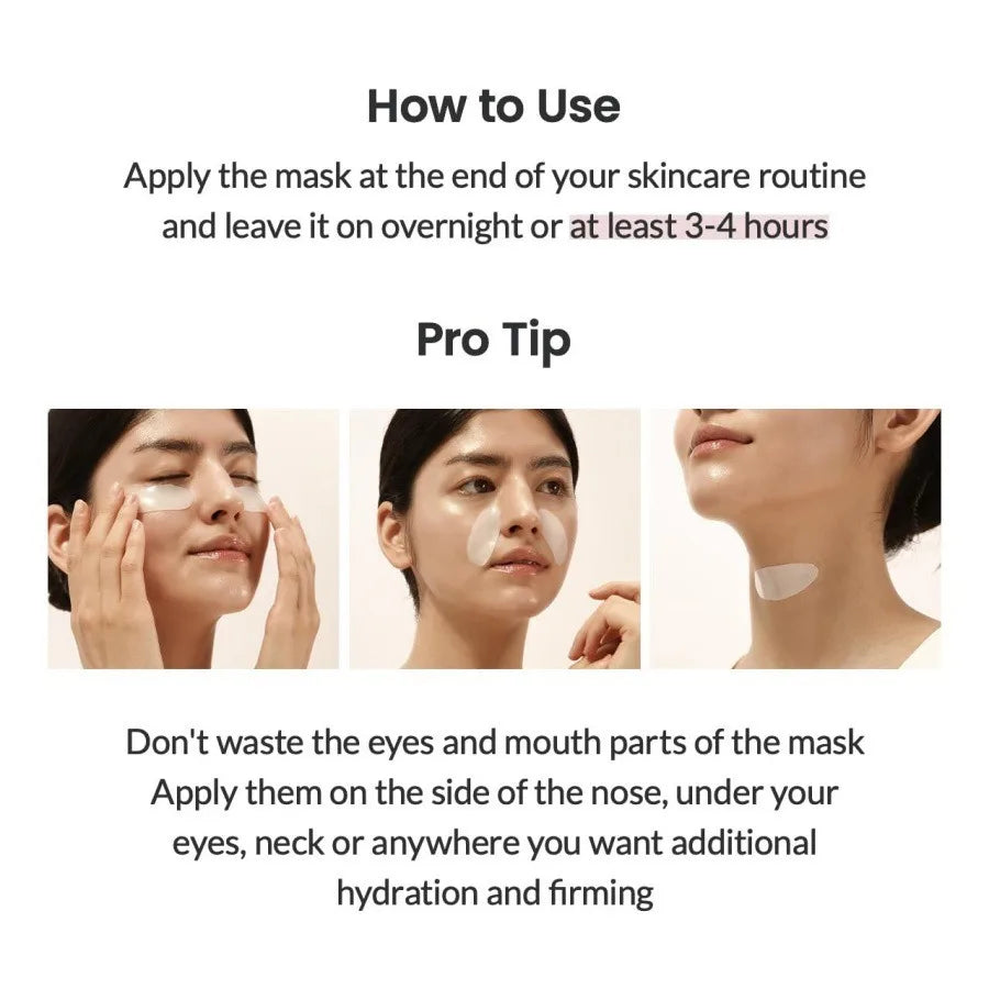 1/4/10PCs Bio Collagen Face Mask Shrink Pores Deep Hydrating Overnight Mask Moisturizing Refreshing Brightening Face Skin Care
