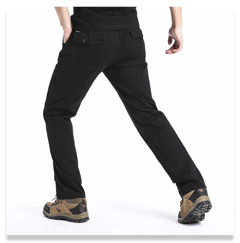 High Quality Men's Cotton Cargo Pants Casual Multiple Pocket Tacitcal Pants Spring Autumn Outdoor Camping Hiking Work Pants