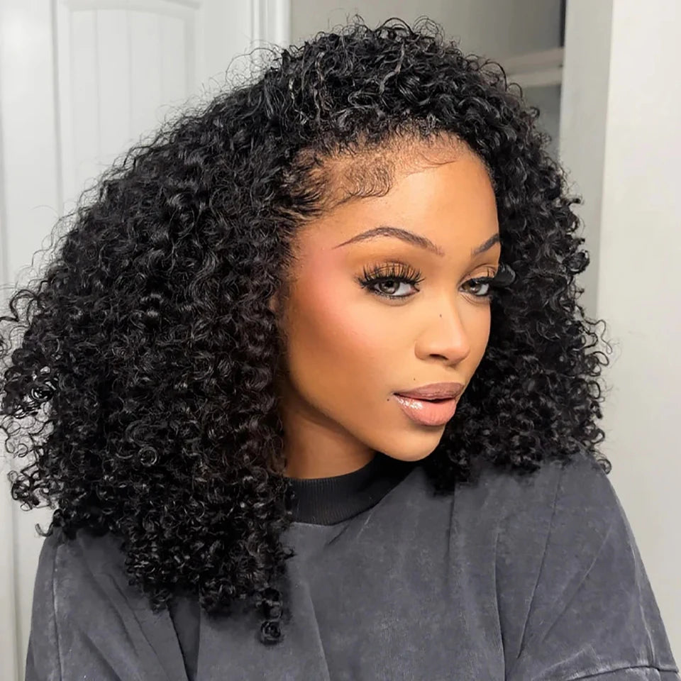 250% Half Wig Human Hair Kinky Curly Human Hair Wigs Flip Over 3 In 1 Half Wig Afro Curly Headband Wig 300% Full Hair Wigs Sale