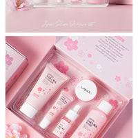 LAIKOU Sakura Kit Skin Care Sets Moisturizing and Reducing Fine Lines Cleansing Pore Product 5-Piece Korean Christmas Gift Set