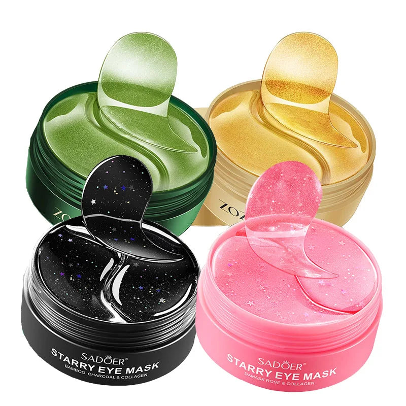 240pcs=120pairs Eye patches Hyaluron Acid & Gold & Seaweed & Black Pearl Hydrating Moisturizing Crystal Collagen Gel Eye Mask