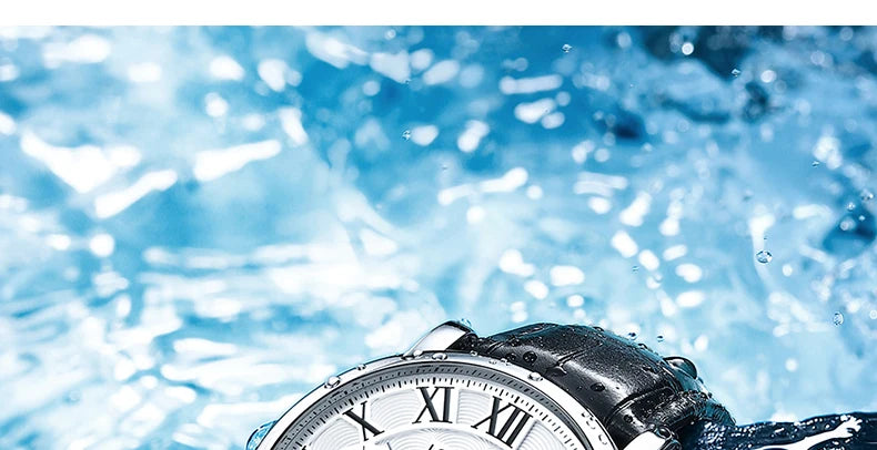 Fashion Mens Watches Top Brand Luxury Genuine Leather Strap Quartz Men's Watch Business Casual Date Chronograph Watch Men