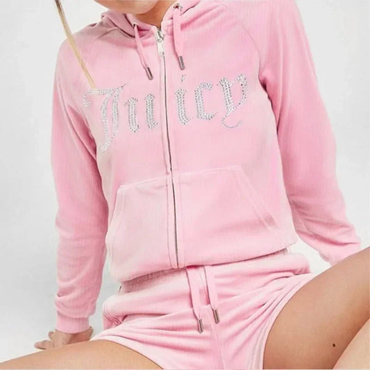 Y2k Zipper Letter Printed Women's Hoodie 2025 Super Large Hoodie Gothic Punk Jacket Long Sleeve Pink Sportswear Street Wear