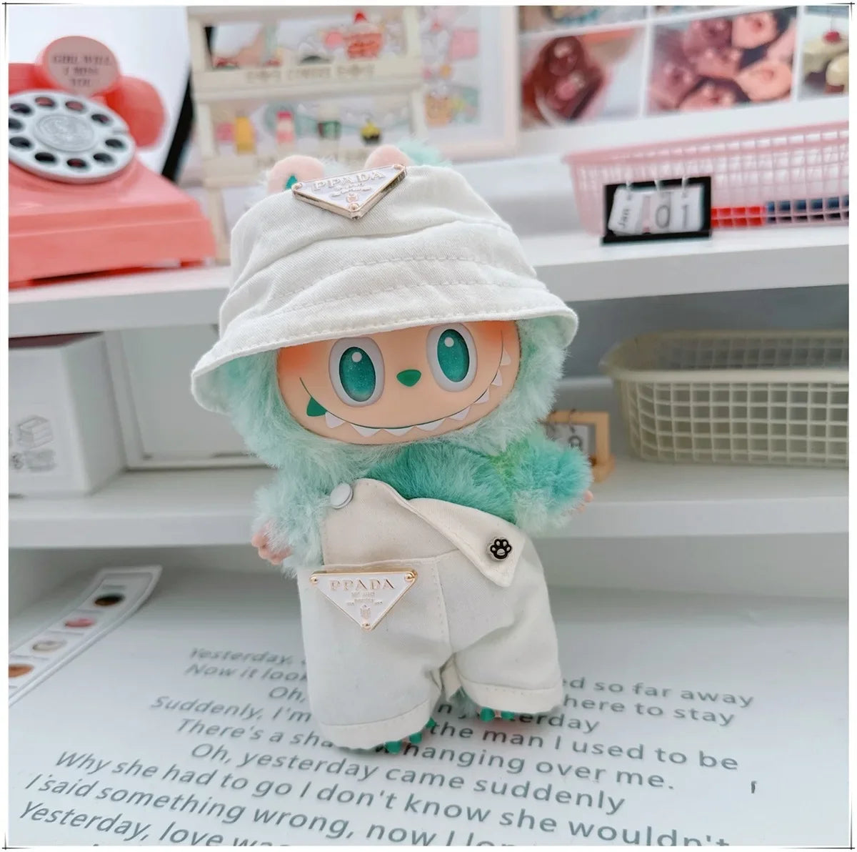 Para 15-17cm Labubu V1 V2 Idol muñeca traje sombrero monos ropa regalo Mini ropa de muñeca de peluche accesorios de atuendo