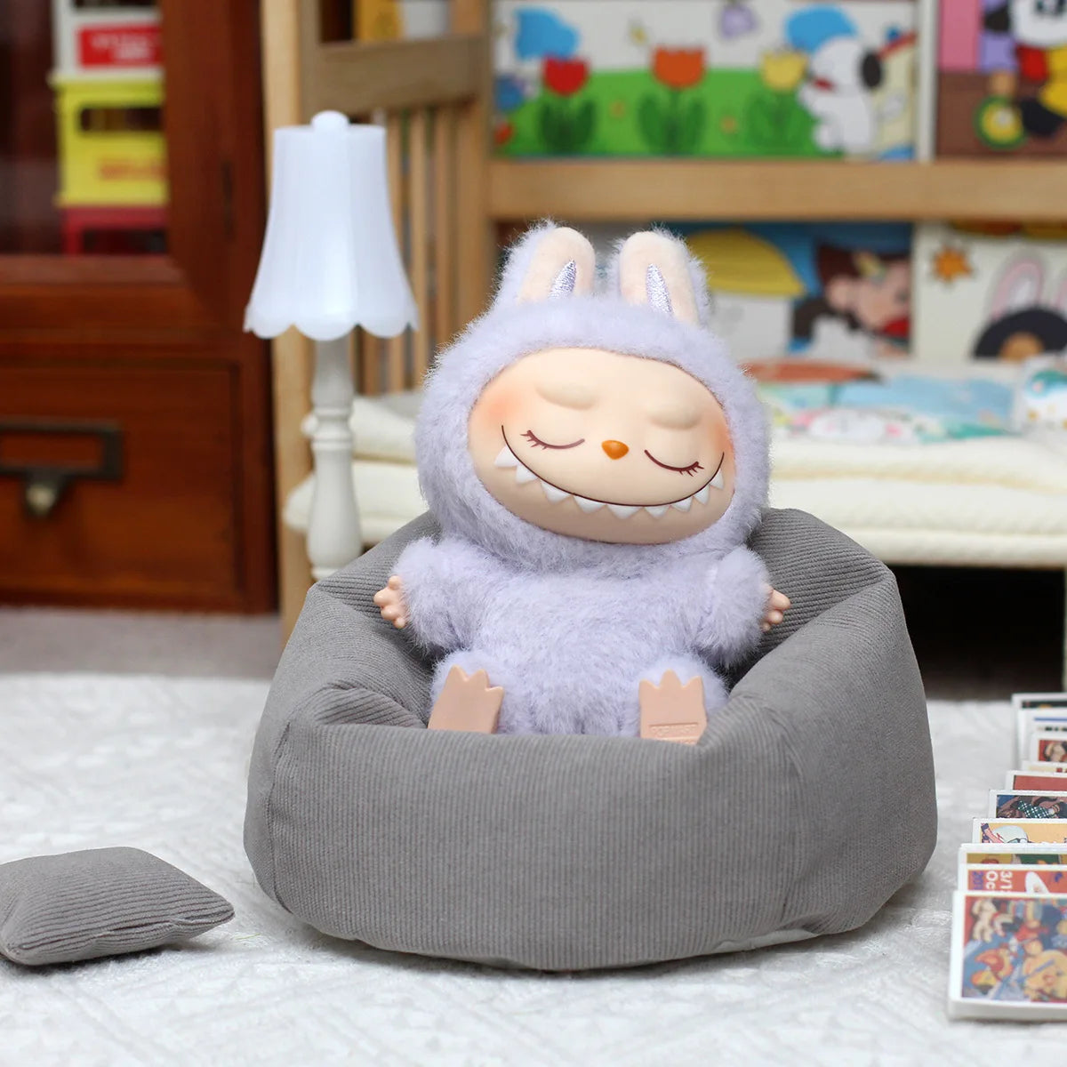 Labubu Doll Sofa for Labubu Mini Lazy Sofa Bed V1 V2 V3 DIY Clothing Accessories Cute Doll Cushion Children's Toy Gift