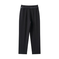 Faionable High Waist Belted Straight Leg Pants Women's Slim Fit Casual Autumn New Arrival Street Sle Polyester Fiber