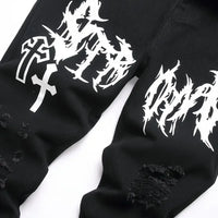 Men's street paint printed jeans and jeans