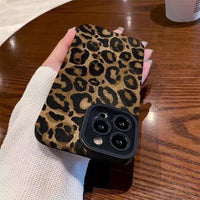 Fashion Soft Phone Cases For iPhone 13 12 MINI 11 14 15 16 Pro Max XS Max XR 7 8 Plus Leopard Pattern Silicone Case Back Cover