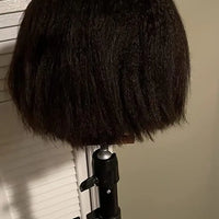 Kinky Straight Short Bob Human Hair Wigs for Women 13x4 Transparent Lace Frontal Peruvain Remy Hair Soft Yaki Straight Bob Wig