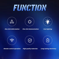 1:18 RC Transforming Car Robot Toy, LED Lights, 2.4GHz Drift Racing Vehicle, One-Button Transform, Rechargeable, 360° Rotation