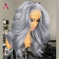 HD Silver Grey 13x6 Lace Frontal Wig 100% Vietnamese Body Wave Wigs Virgin Hair Gray Lace Front Human Hair Wis For Women On Sale