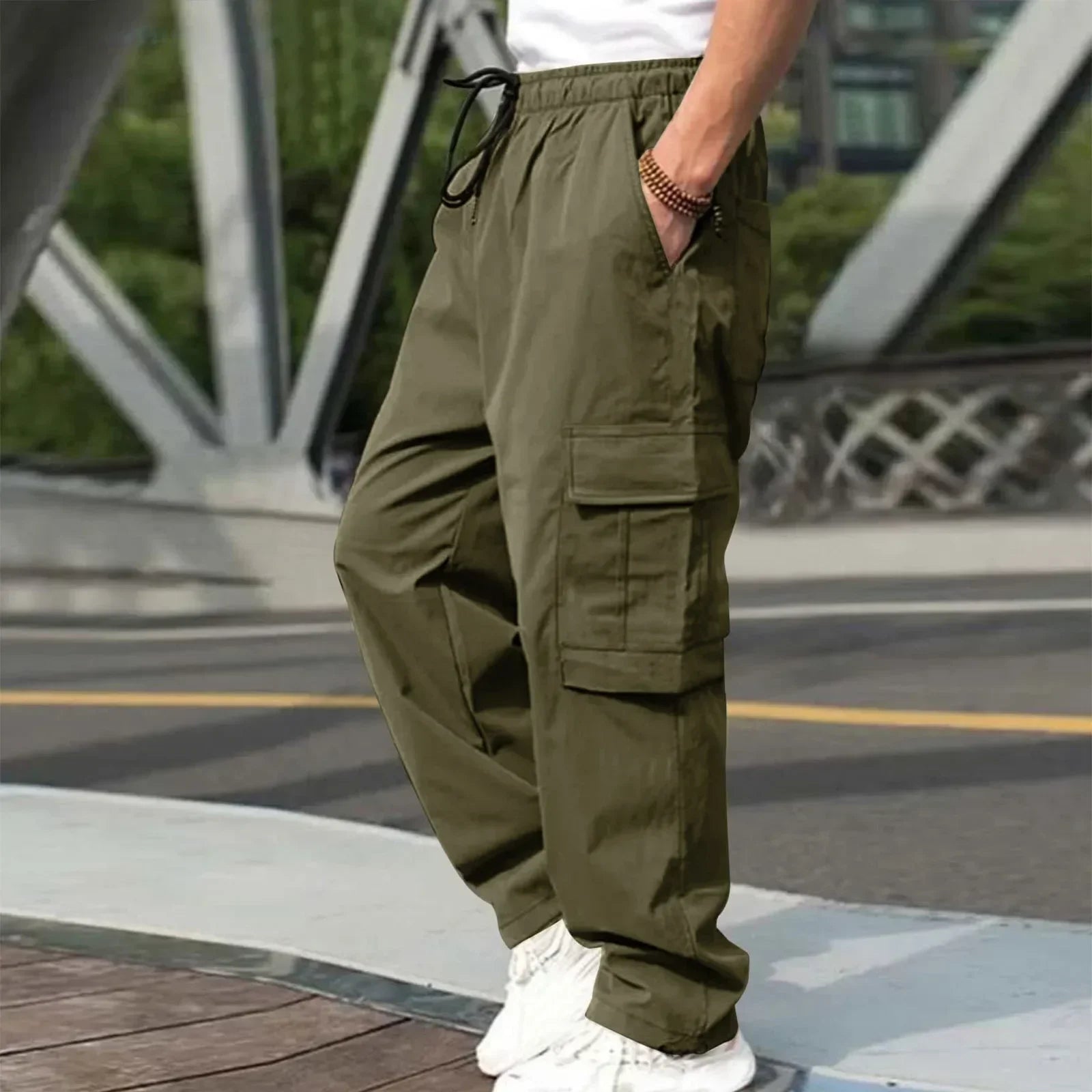 New Summer Men's Loose Fit Straight Leg Casual Pants - European & American Style Youth Fashion" cargo pants  mens pants