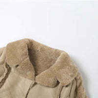 Weird Puss Furry Patchwork Women Crop Jacket Hipster Full Sleeve Open Stitch Hipster Streetwear Warm Outwear Basic Wild Coat