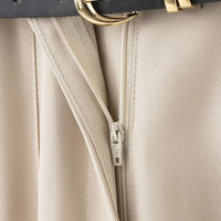 Faionable High Waist Belted Straight Leg Pants Women's Slim Fit Casual Autumn New Arrival Street Sle Polyester Fiber