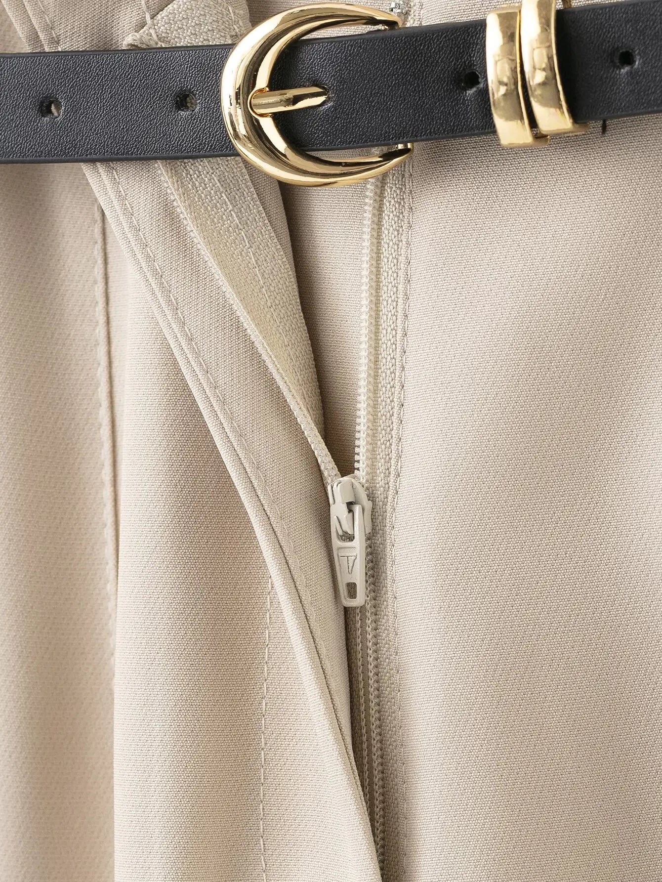 Faionable High Waist Belted Straight Leg Pants Women's Slim Fit Casual Autumn New Arrival Street Sle Polyester Fiber