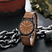 YIKAZE Fashion Men's Watches Luxury Military Men Quartz Watch Canvas Strap Luminous Hands Clock Sports Wristwatch for Man Male