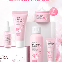 LAIKOU Sakura Kit Skin Care Sets Moisturizing and Reducing Fine Lines Cleansing Pore Product 5-Piece Korean Christmas Gift Set