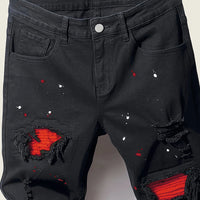 Men's Splash-Ink Patchwork Jeans