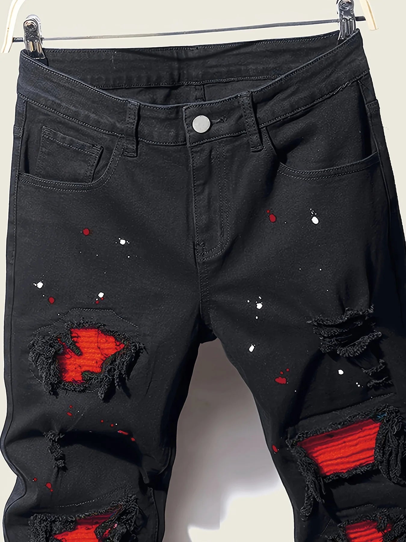 Men's Splash-Ink Patchwork Jeans
