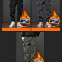 Winter Men's Fleece Warm Cargo Corduroy Pants Jogging Sweatpants Work Y2k Korean Pants Loose Harem Casual Trousers for Men